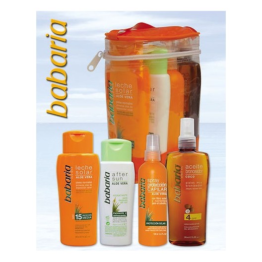 Pack Babaria Neceser: Aceite + Leche Solar + Protector Capilar + After Sun